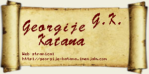 Georgije Katana vizit kartica